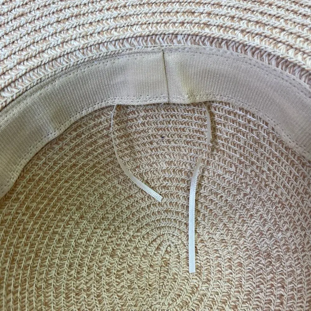 Y2K Wide Brim Straw Sun Hat | Vintage Beach Hat with Adjustable Band